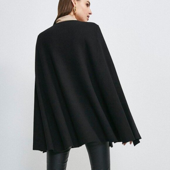 Karen Millen Military Knit Cape - Black - Picture 3 of 7